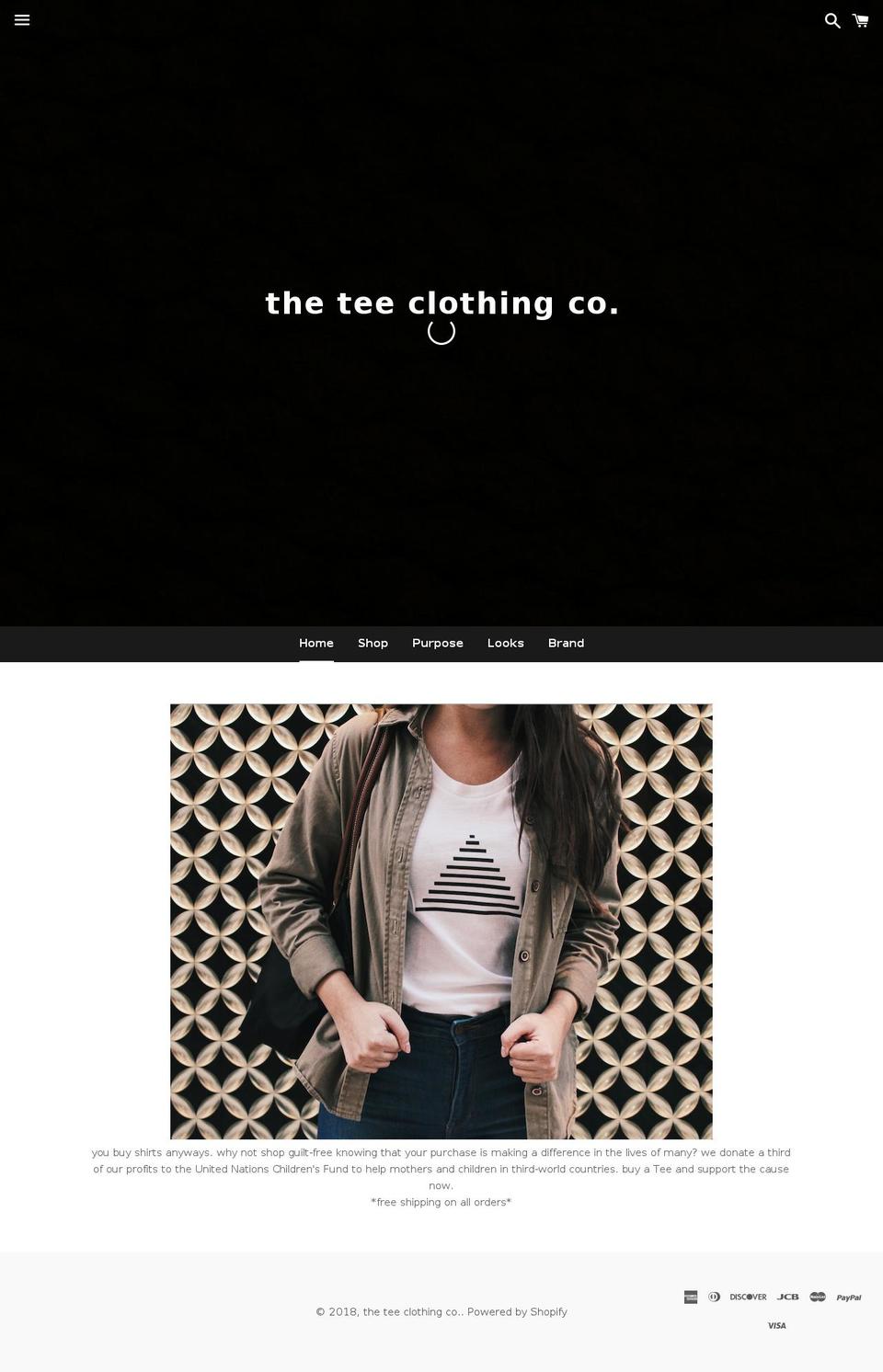 theteeclothingco.com shopify website screenshot