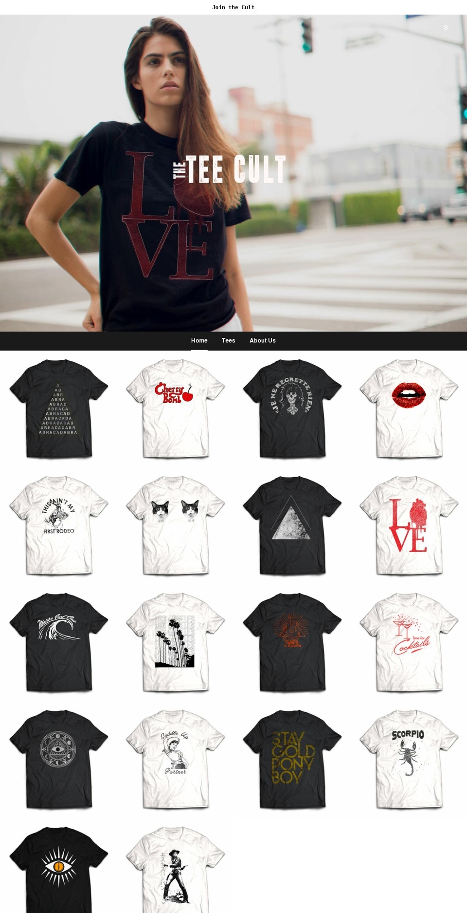 theteecult.com — Shopify storefront screenshot