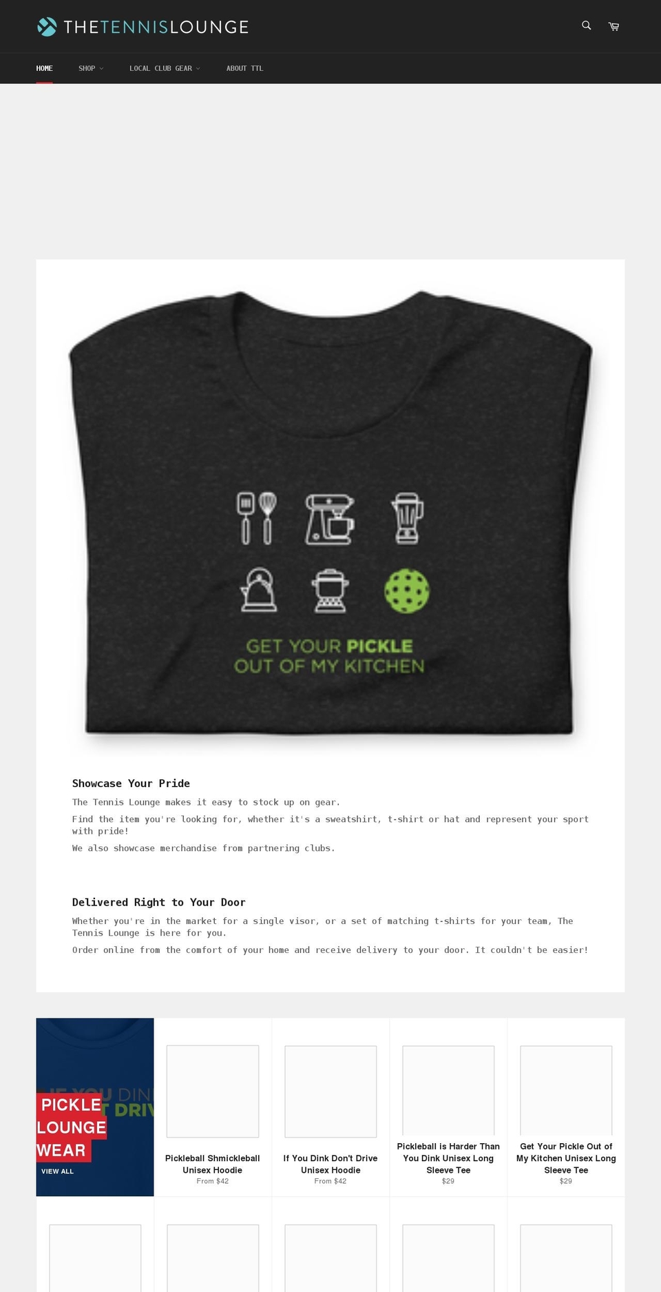 thetennislounge.com shopify website screenshot