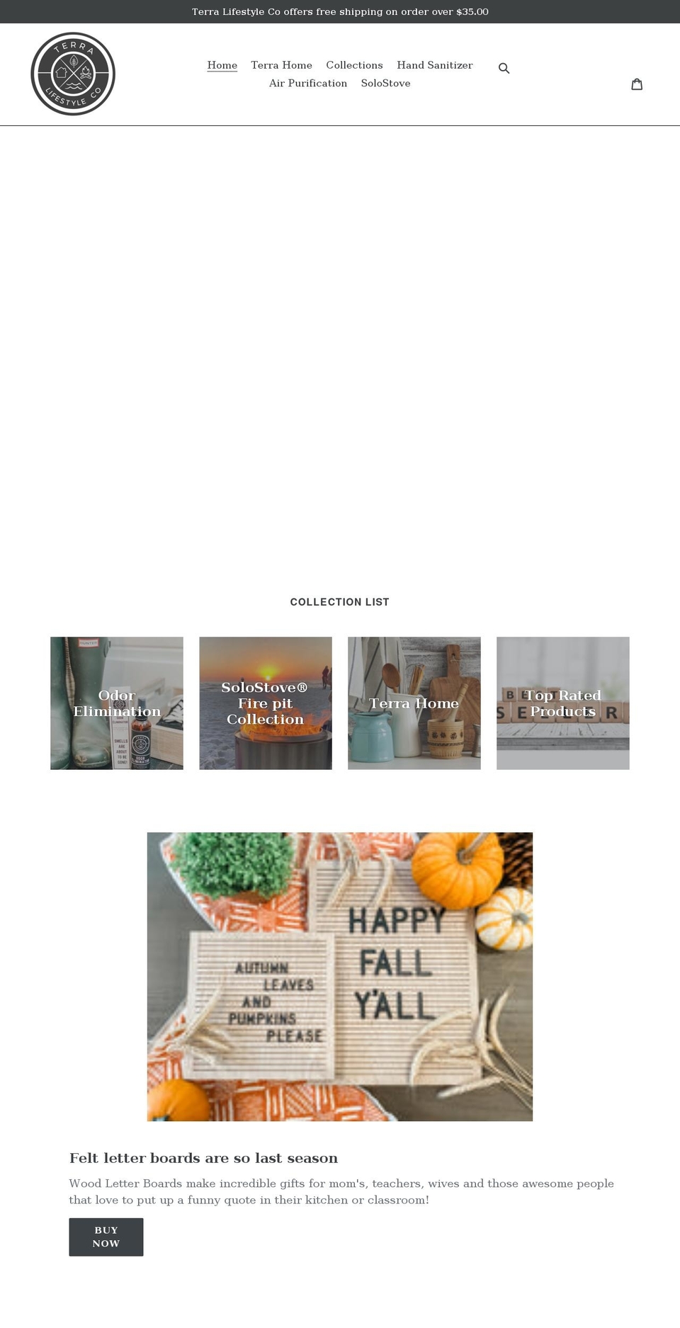theterralifestyleco.com shopify website screenshot