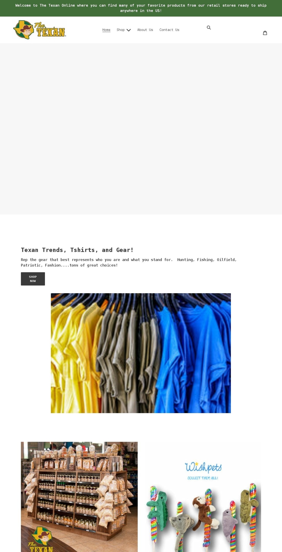thetexanstoresonline.com shopify website screenshot