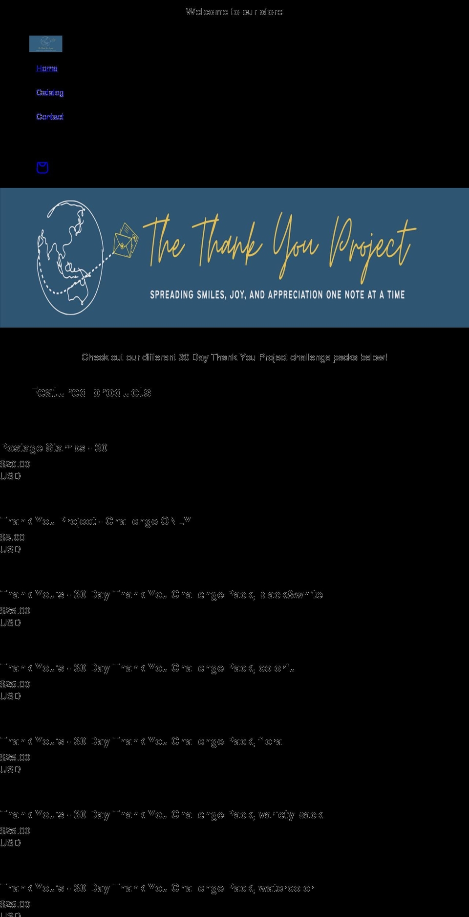 thethankyouproject.co shopify website screenshot