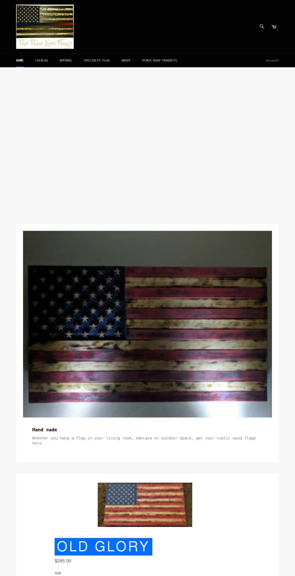 thethinlineflags.com shopify website screenshot