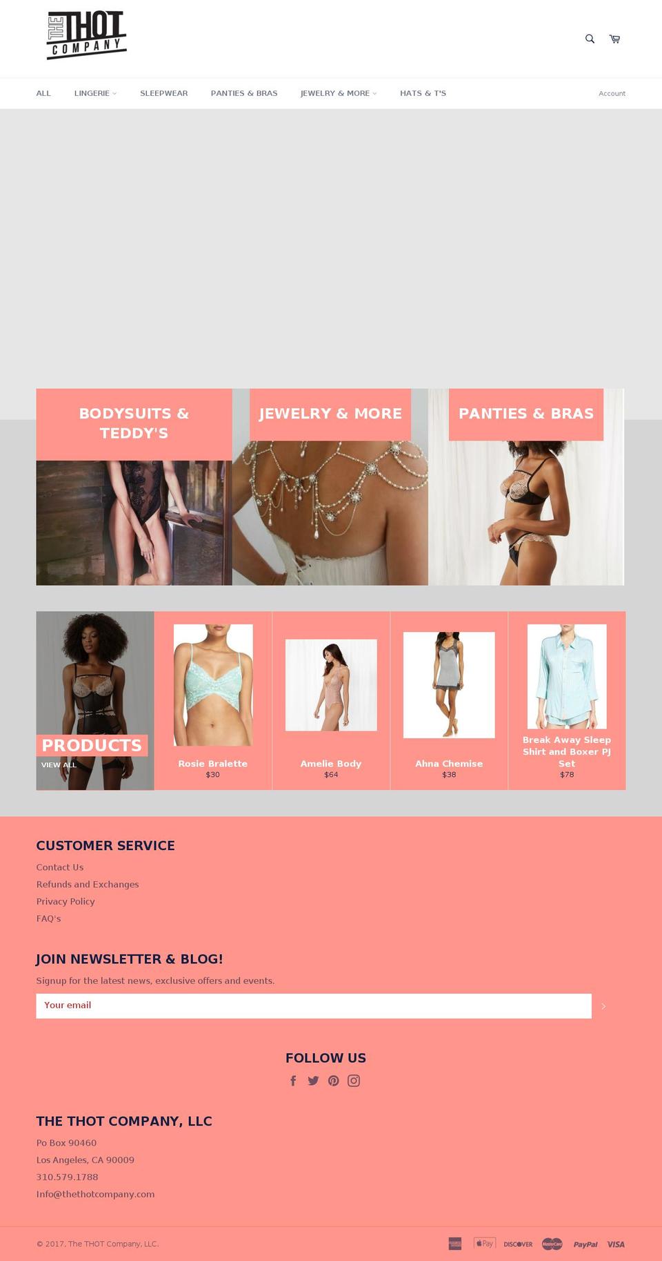 thethotcompany.com shopify website screenshot