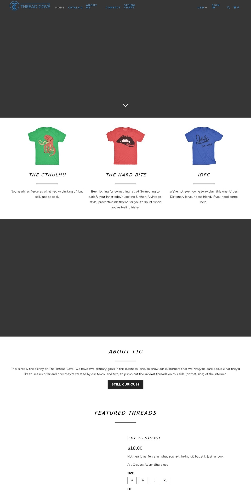 thethreadcove.com — Shopify storefront screenshot