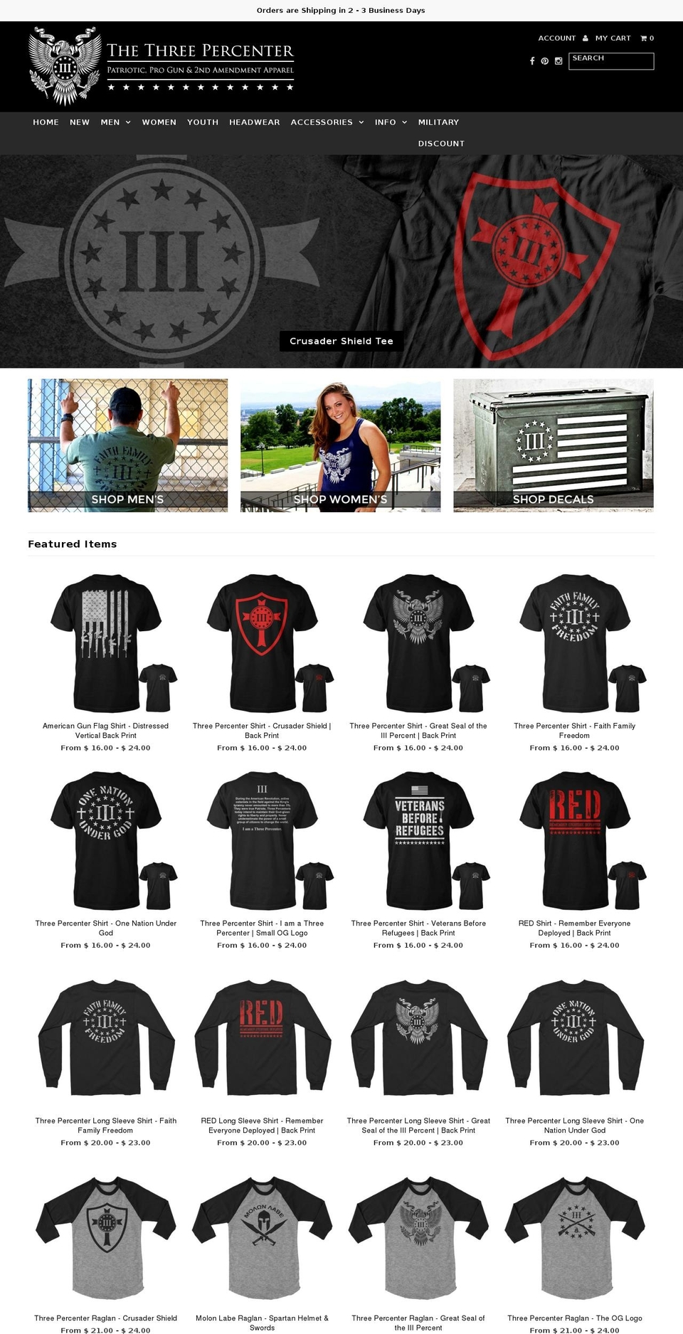 thethreepercenter.net shopify website screenshot