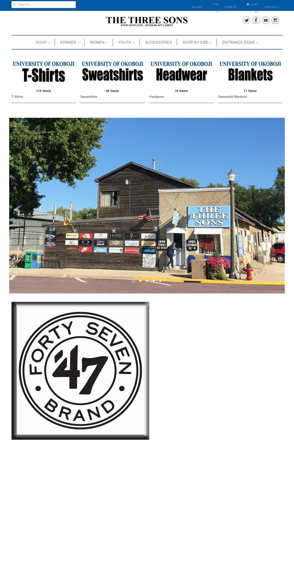 thethreesons.com shopify website screenshot