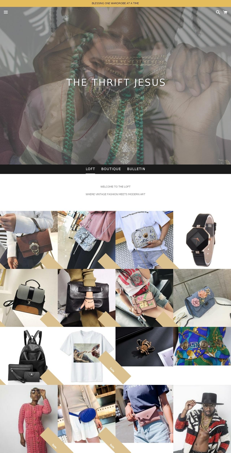 thethriftjesus.com — Shopify storefront screenshot