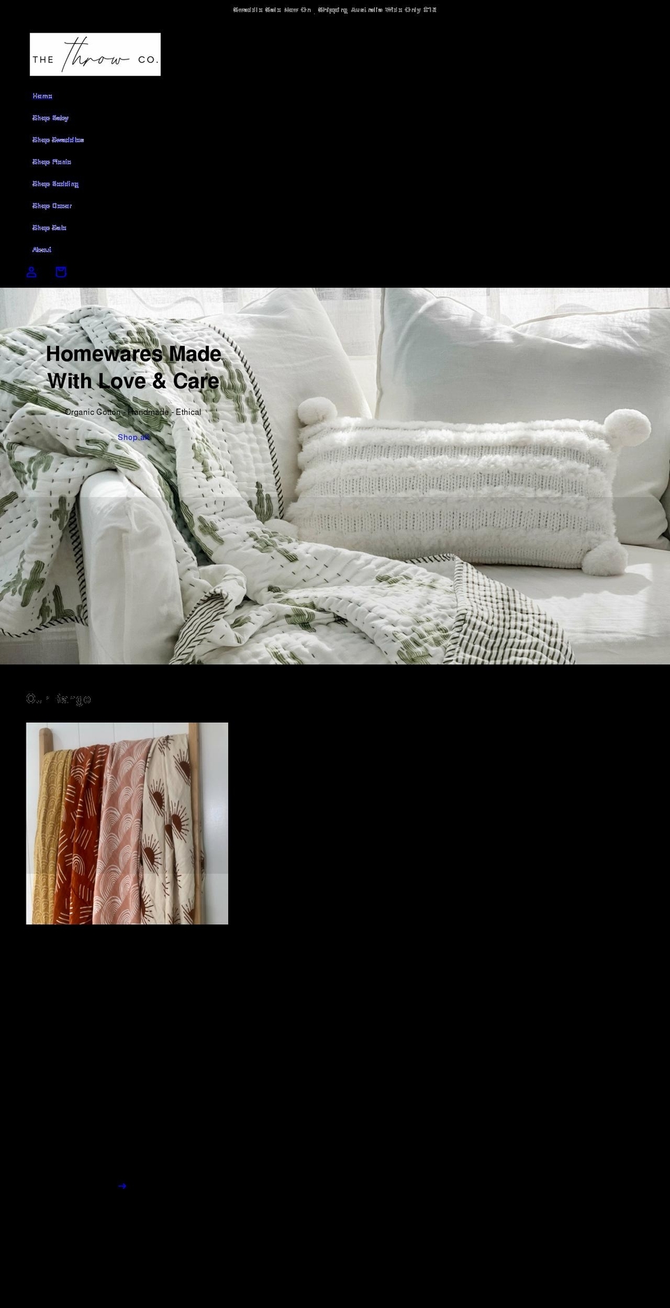 thethrowco.com shopify website screenshot