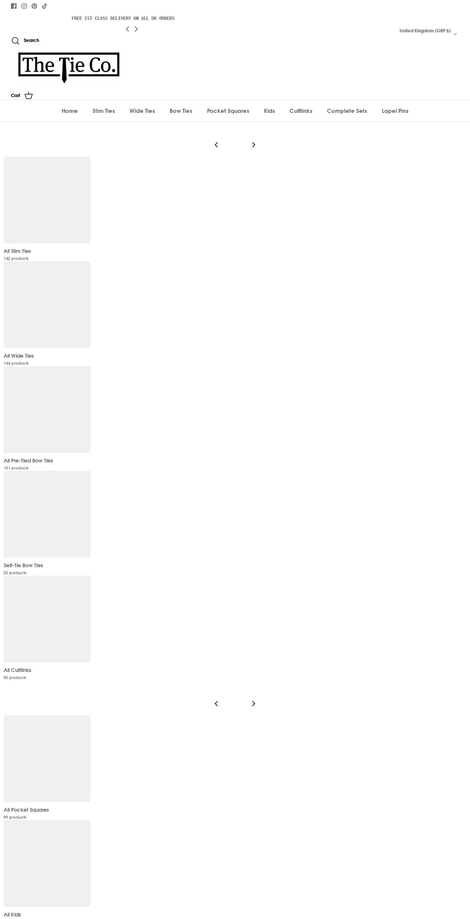 thetiecompany.co.uk shopify website screenshot