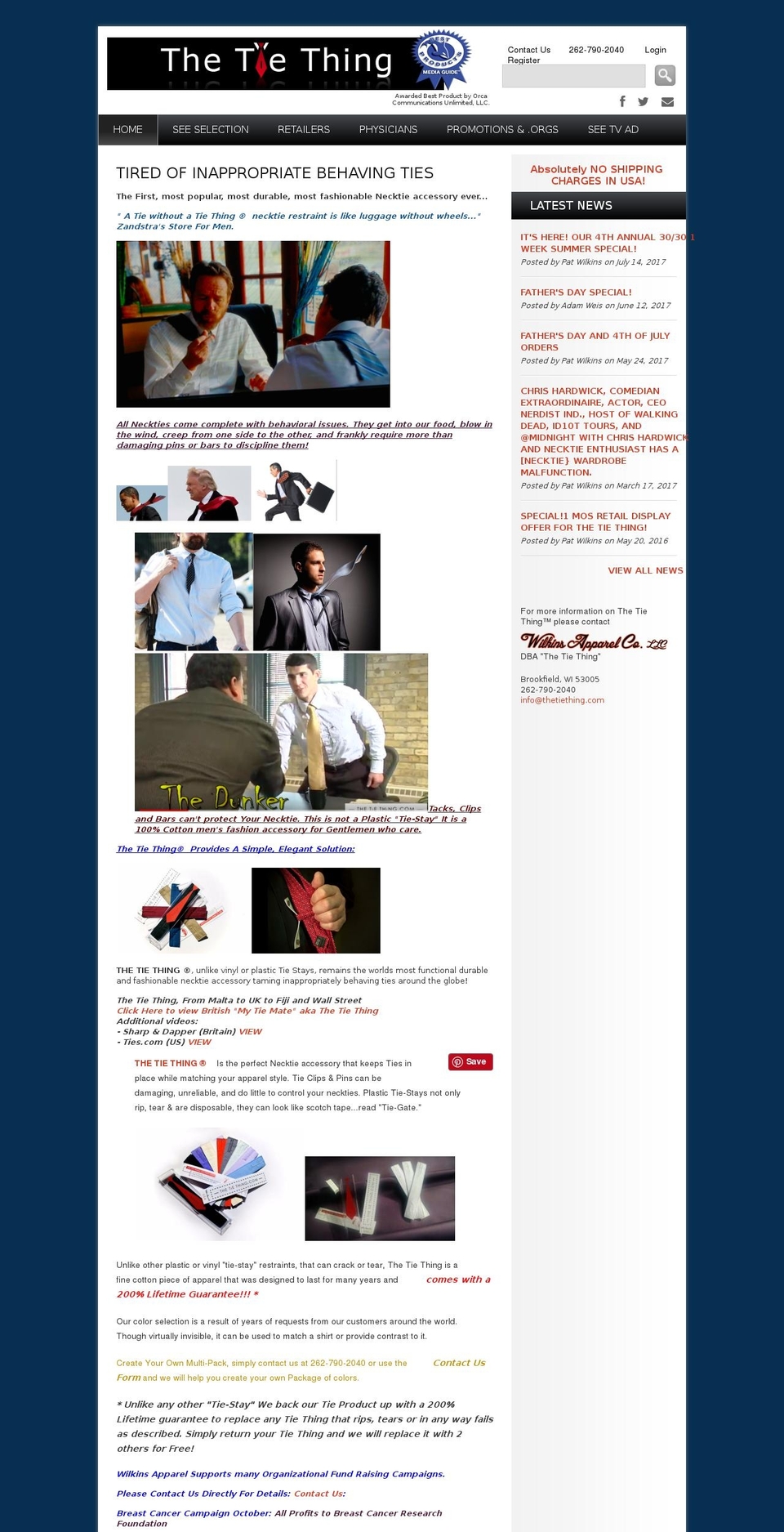 thetieholder.com — Shopify storefront screenshot