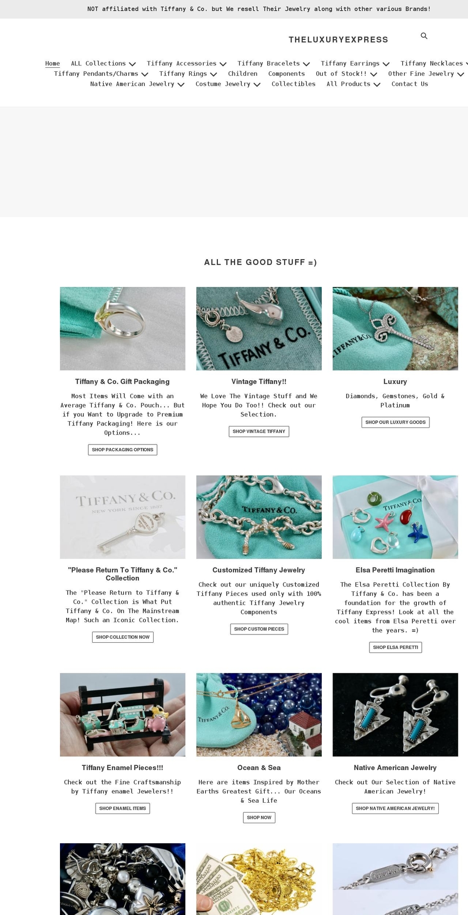 thetiffanyexpress.com shopify website screenshot