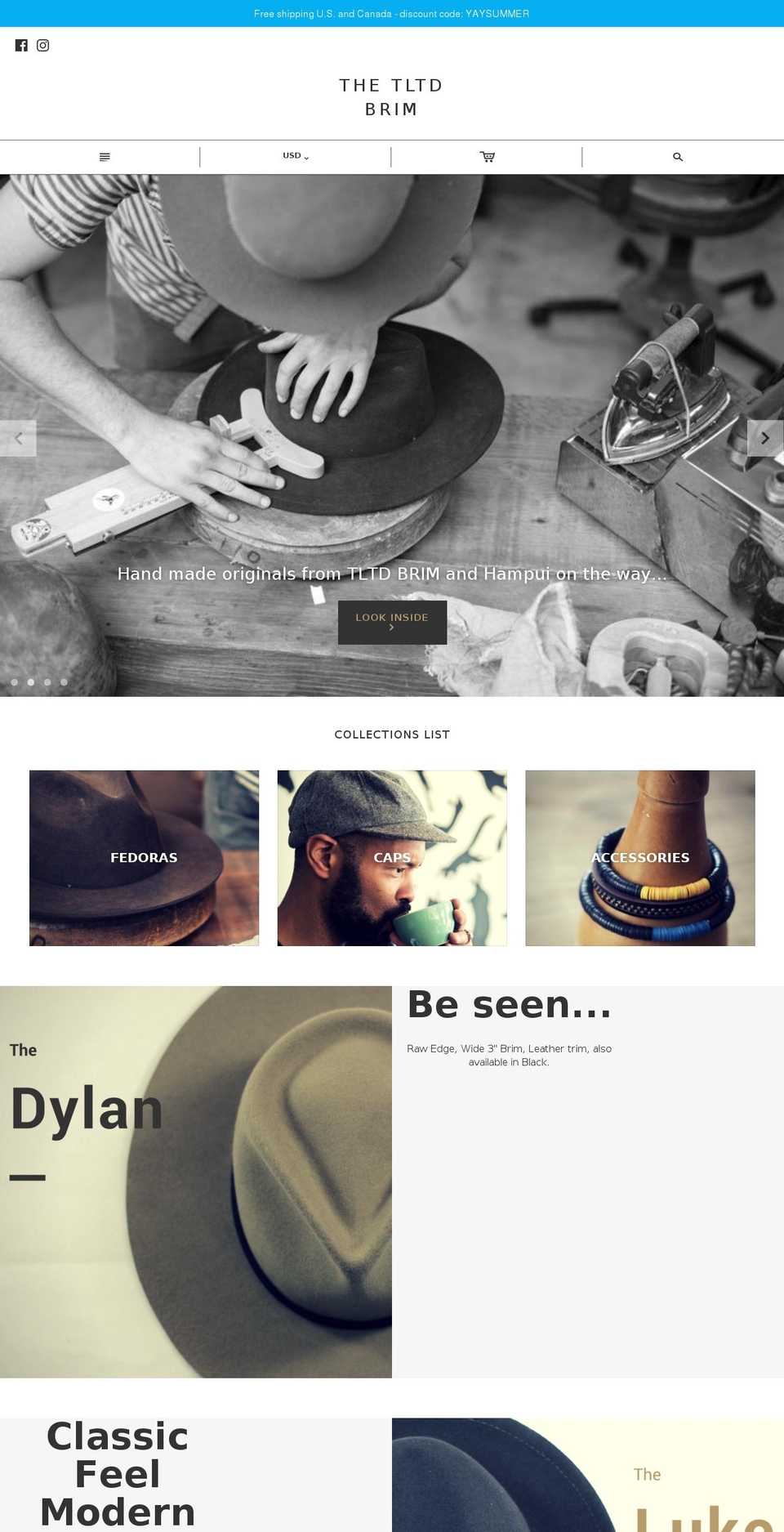 thetiltedbrimhats.com — Shopify storefront screenshot