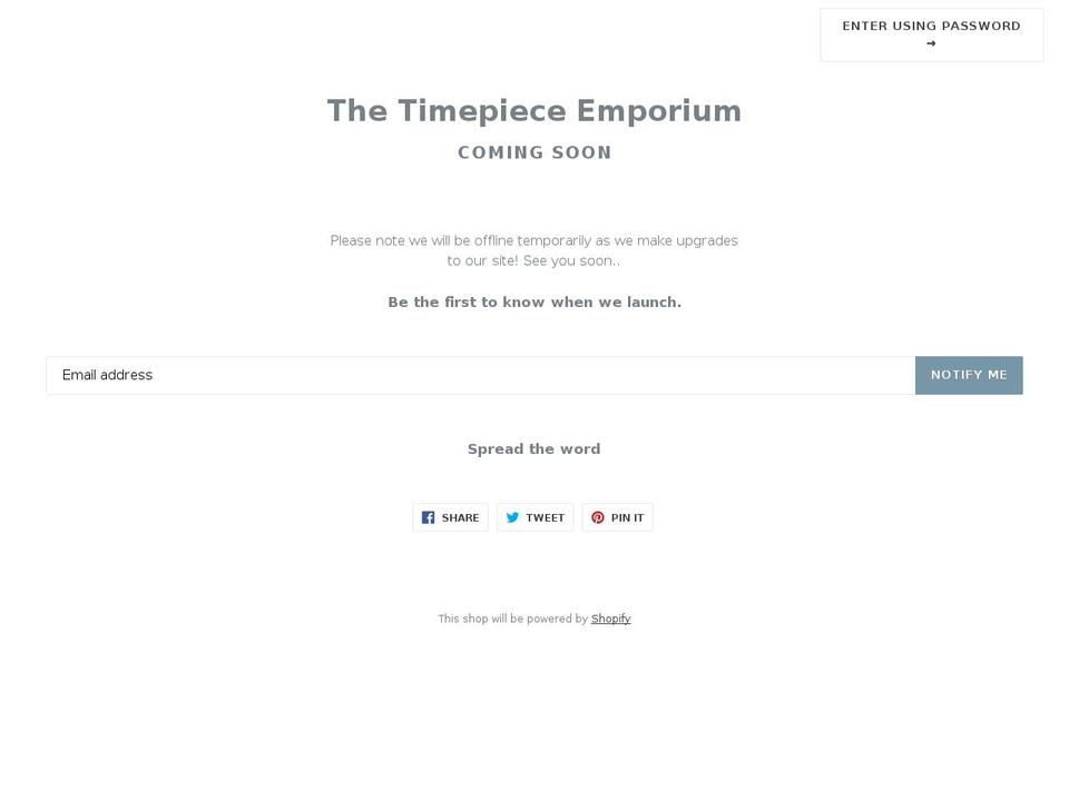 thetimepieceemporium.com shopify website screenshot