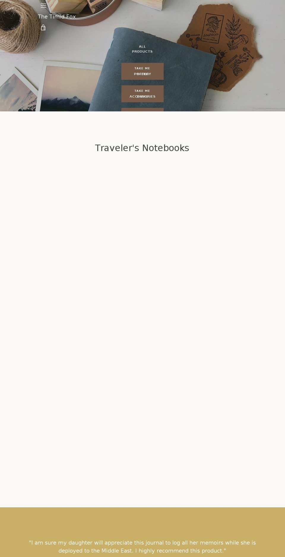 thetimidfox.com — Shopify storefront screenshot