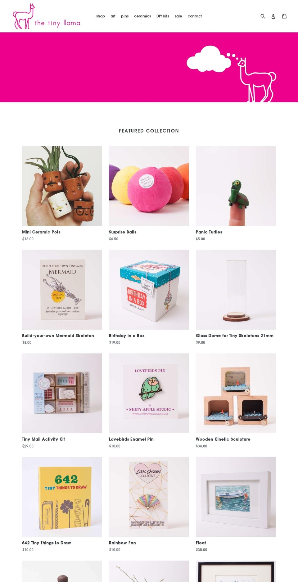 thetinyllama.com shopify website screenshot