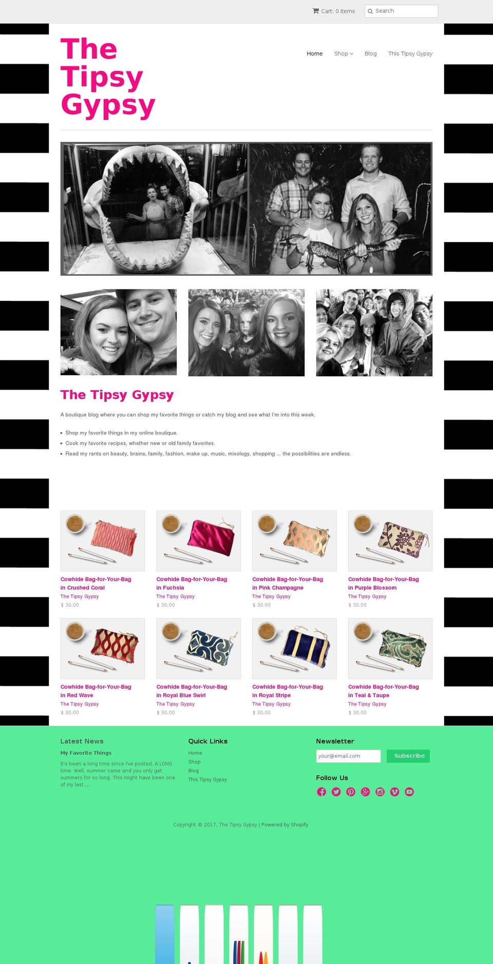 thetipsygypsy.net shopify website screenshot