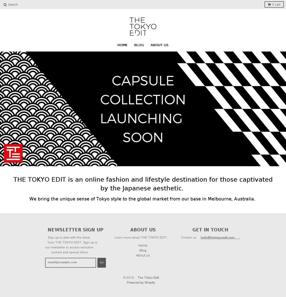 thetokyoedit.com — Shopify storefront screenshot