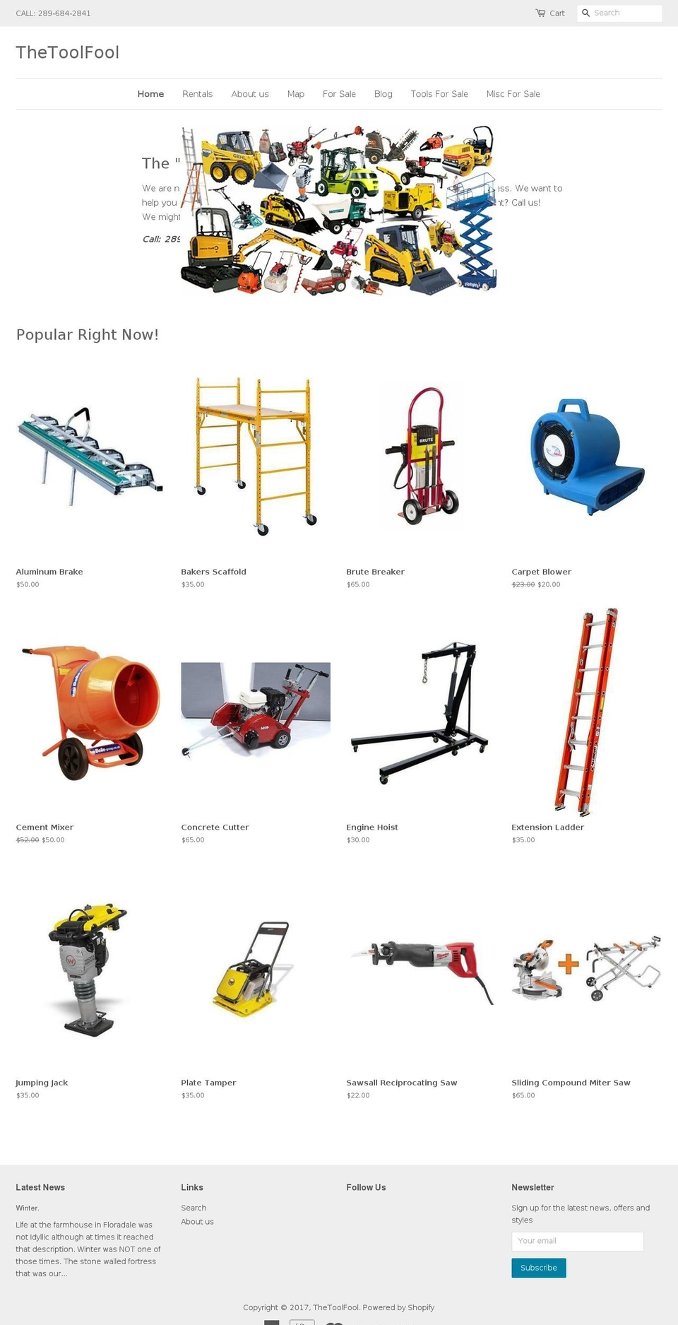 thetoolfool.com shopify website screenshot