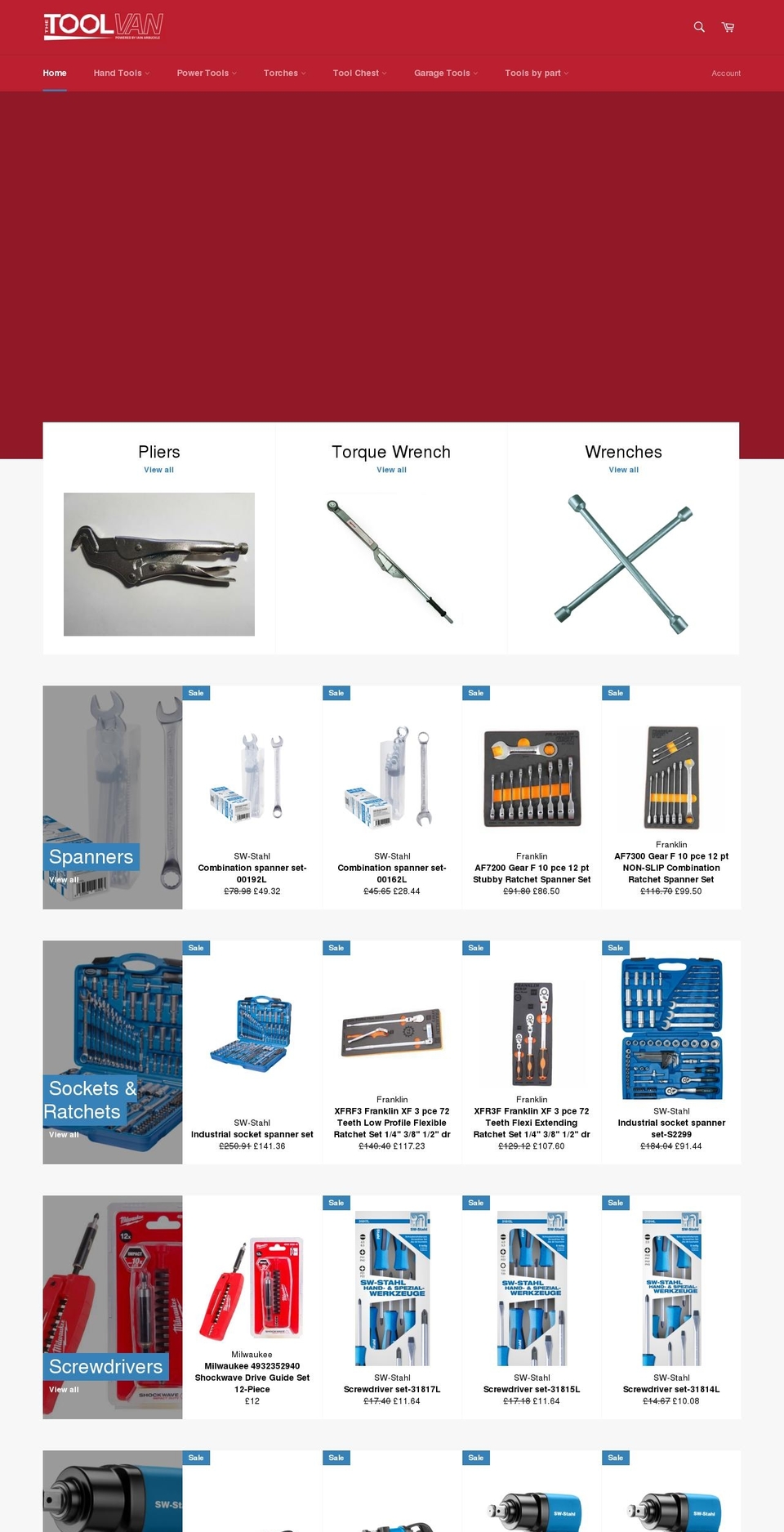 thetoolvan.com — Shopify storefront screenshot