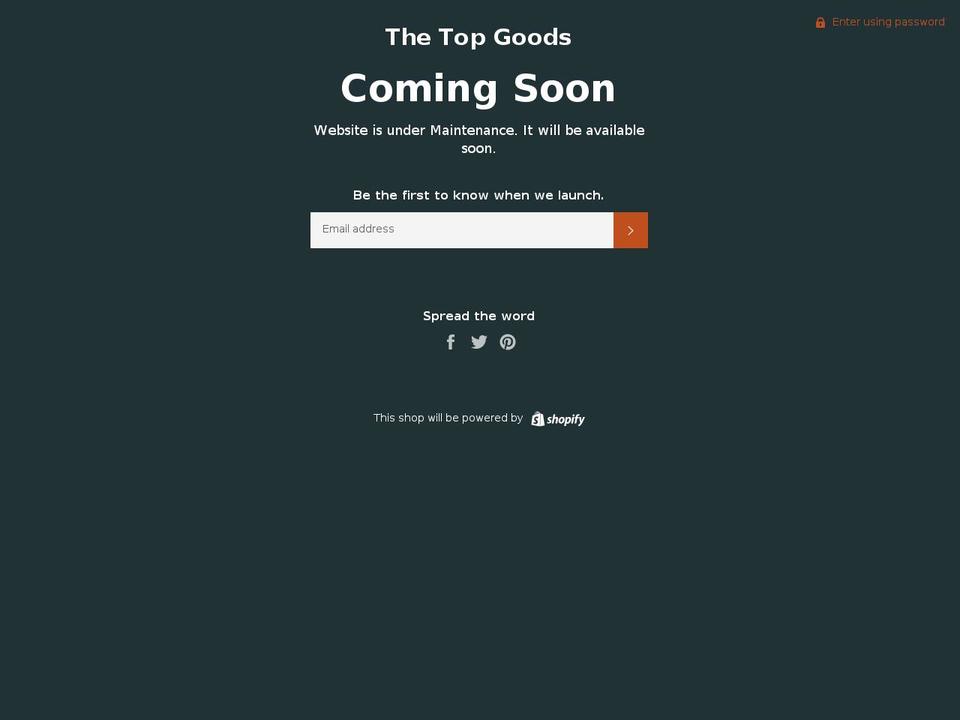thetopgoods.com — Shopify storefront screenshot