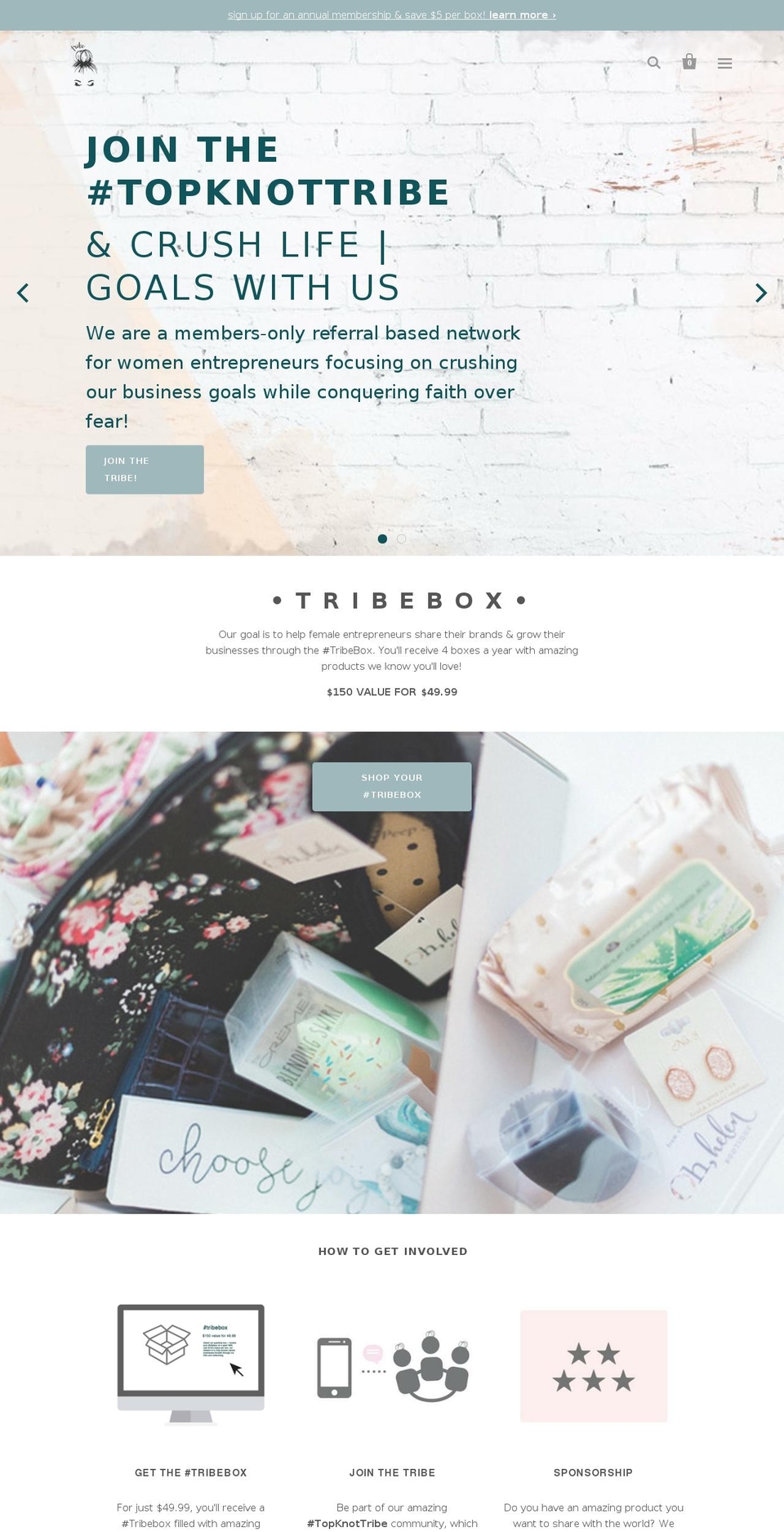 thetopknottribe.com — Shopify storefront screenshot