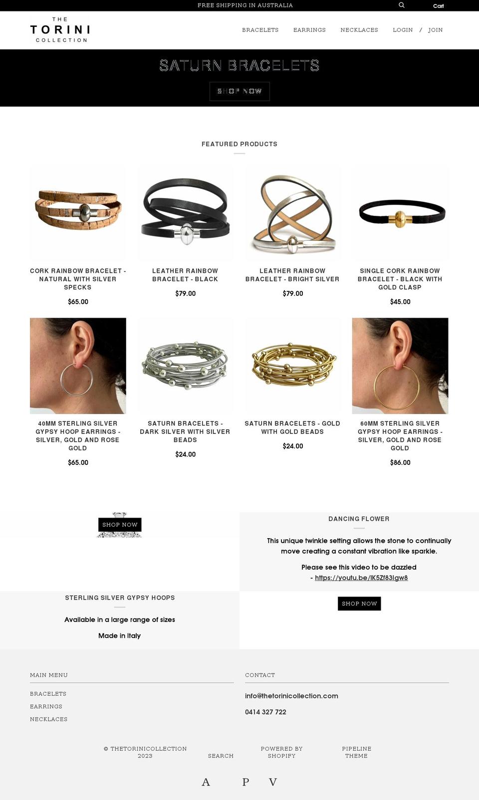 thetorinicollection.com shopify website screenshot