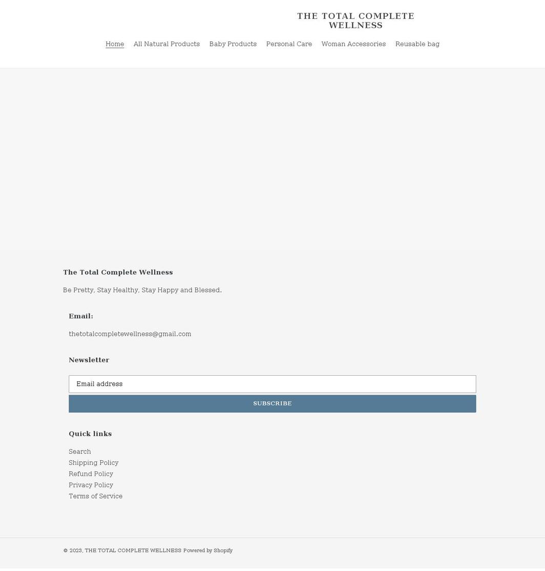 thetotalcompletewellness.com shopify website screenshot