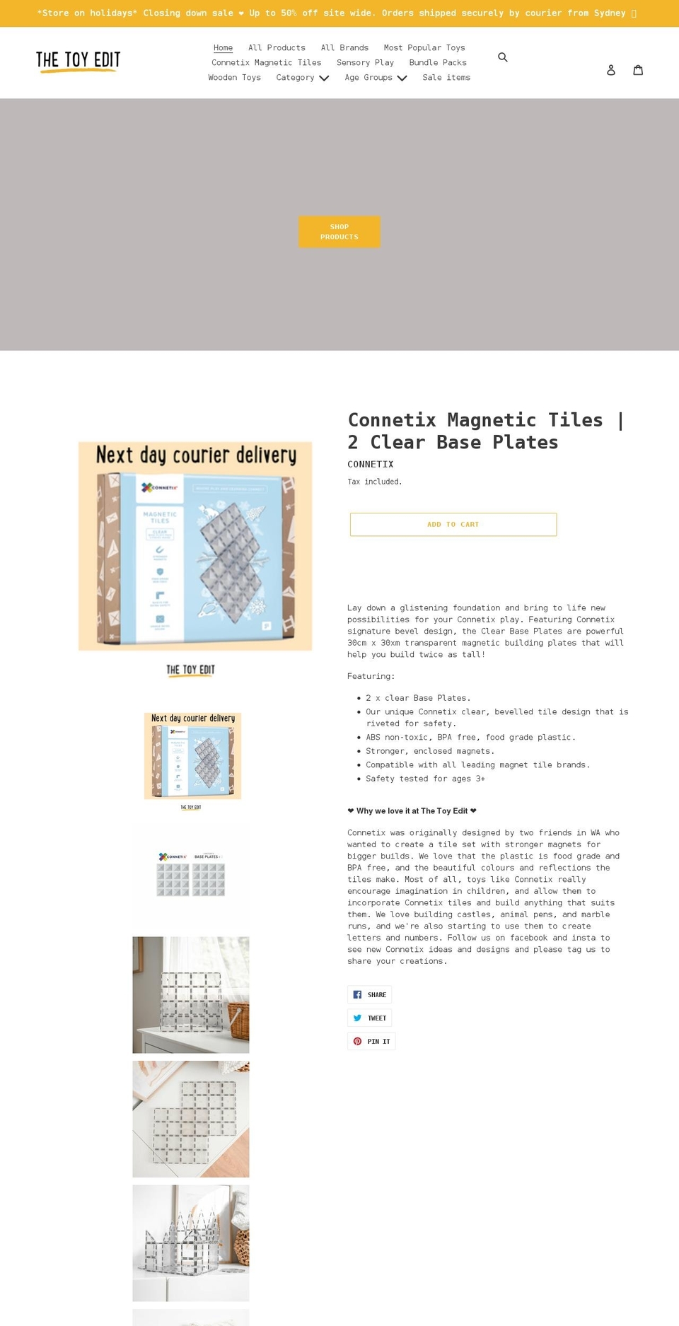 thetoyedit.com.au shopify website screenshot