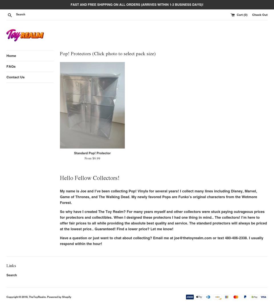 thetoyrealm.com shopify website screenshot