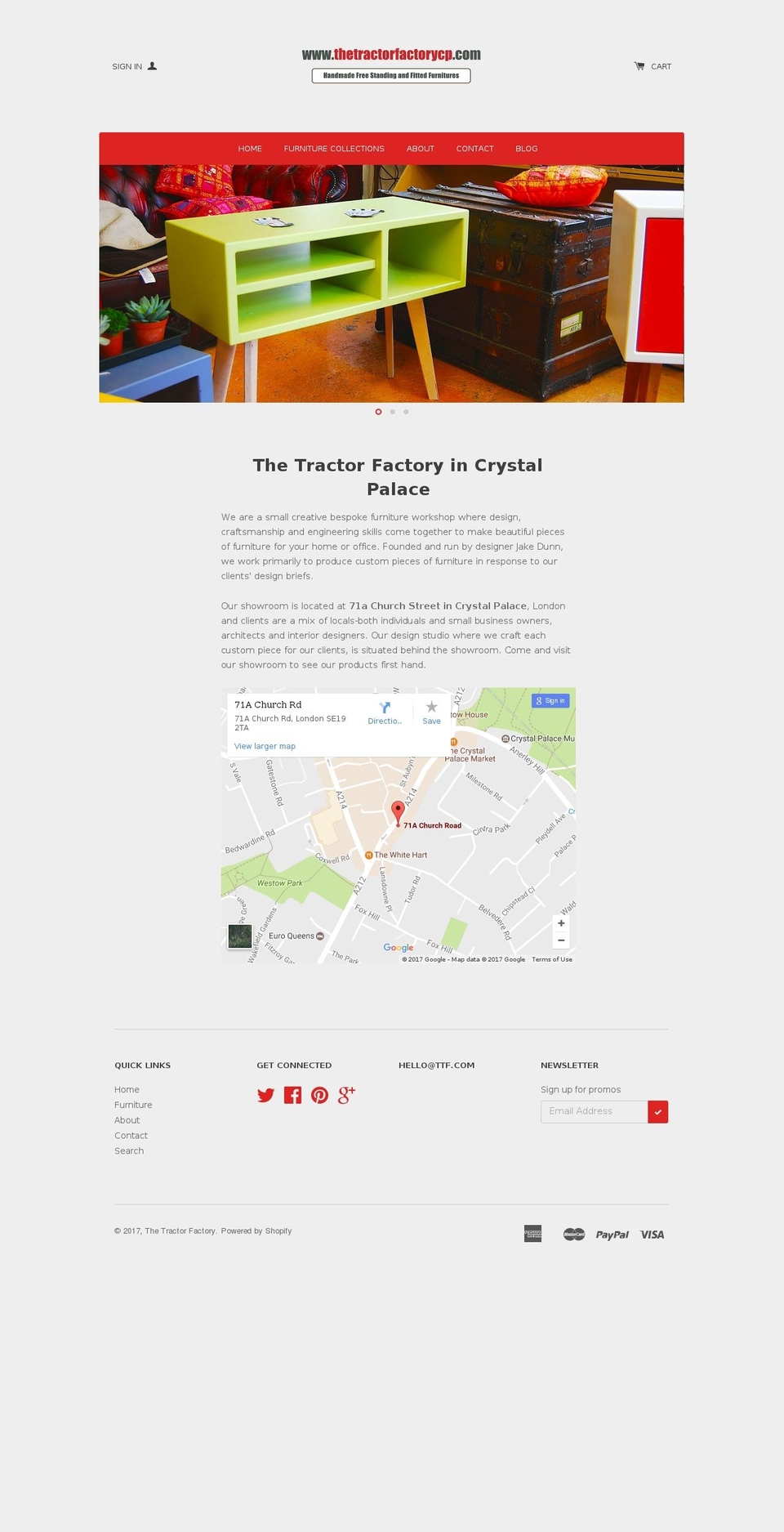 thetractorfactorycp.com shopify website screenshot