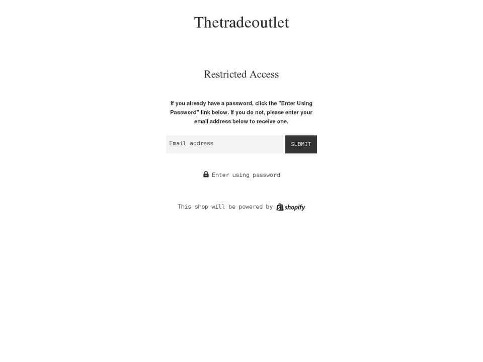 thetradeoutlet.com shopify website screenshot