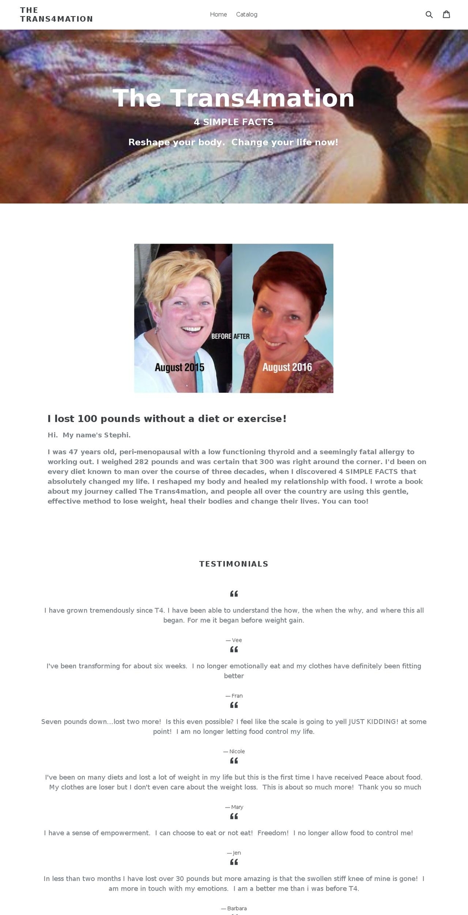 thetrans4mation.org shopify website screenshot