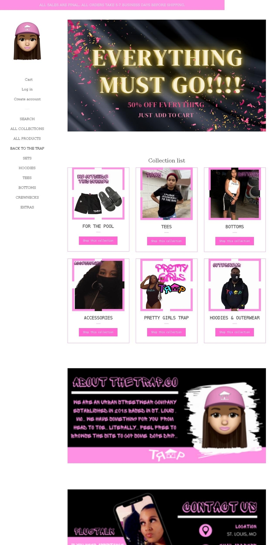 thetrap.co shopify website screenshot