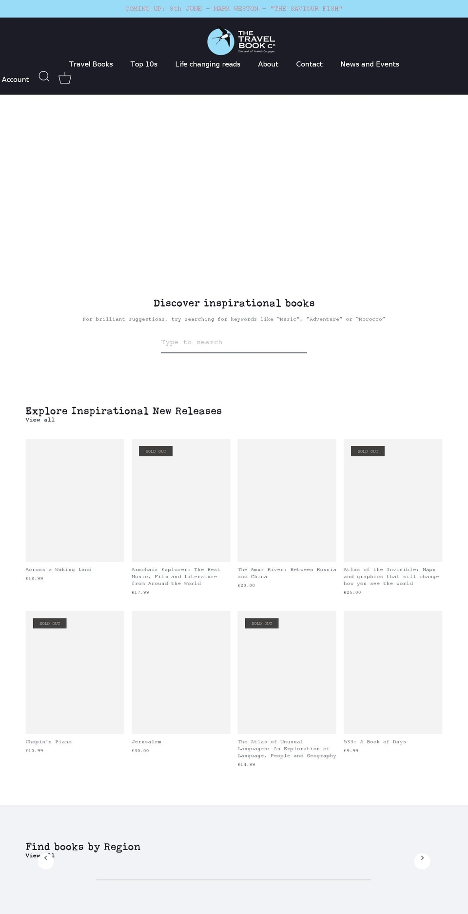 thetravelbookcompany.co.uk shopify website screenshot