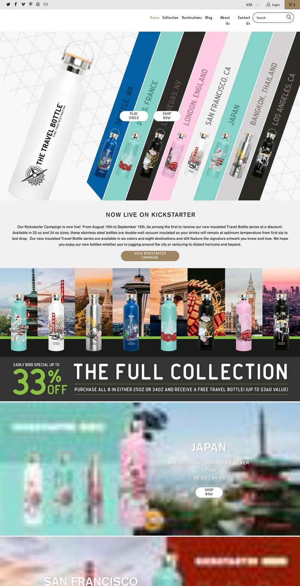 thetravelbottle.com shopify website screenshot