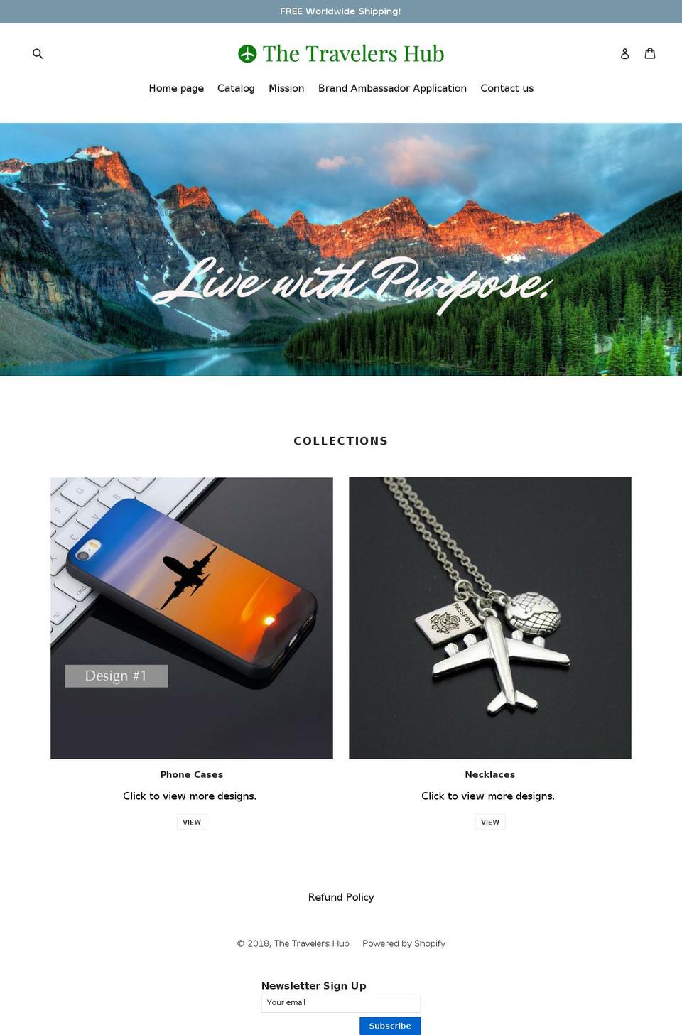 thetravelershub.com — Shopify storefront screenshot