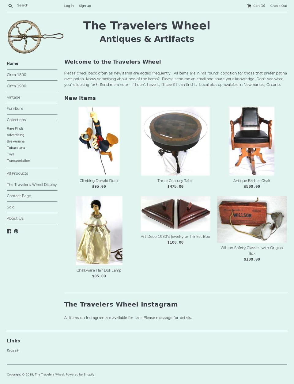 thetravelerswheel.com — Shopify storefront screenshot