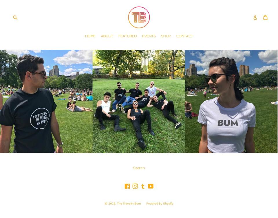 thetravelinbum.com — Shopify storefront screenshot