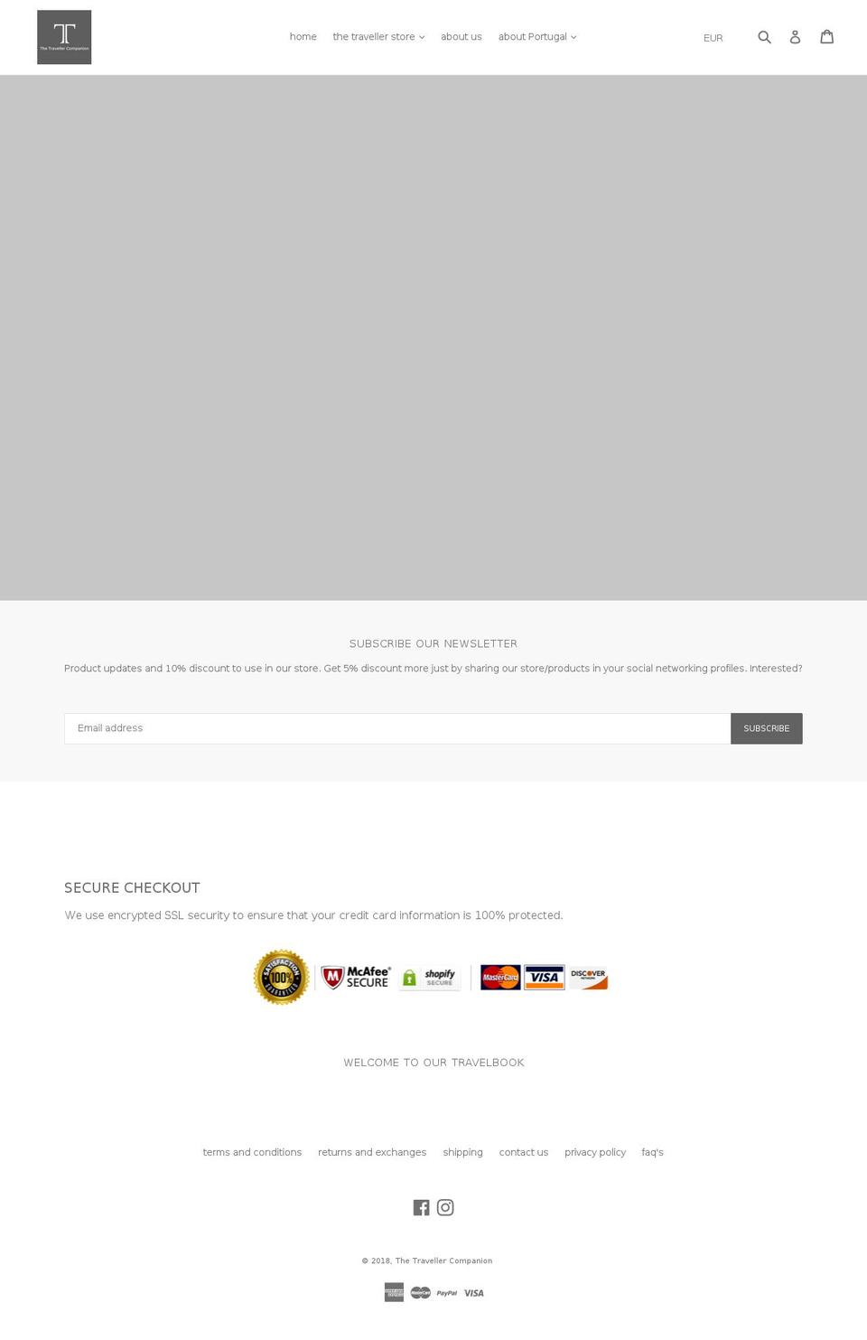 thetravellercompanion.com — Shopify storefront screenshot