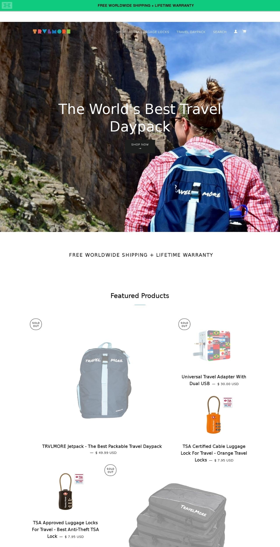 thetravelmore.com — Shopify storefront screenshot