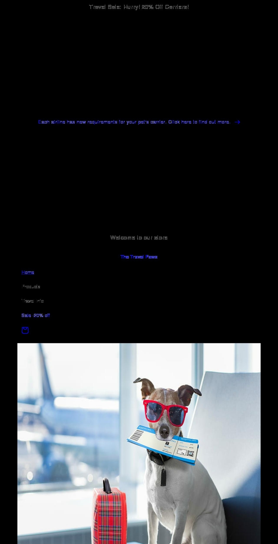 thetravelpaws.com shopify website screenshot