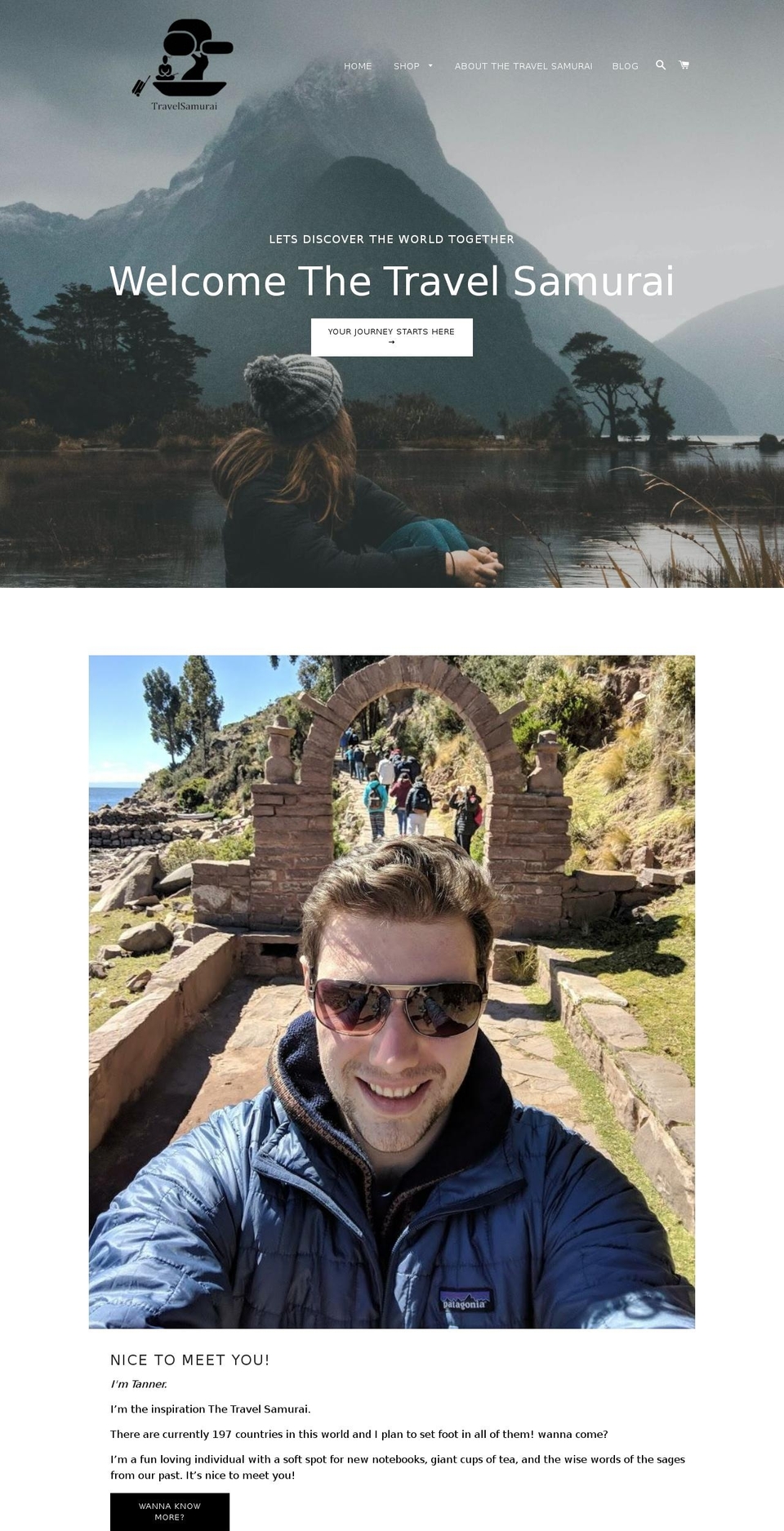 thetravelsamurai.com — Shopify storefront screenshot