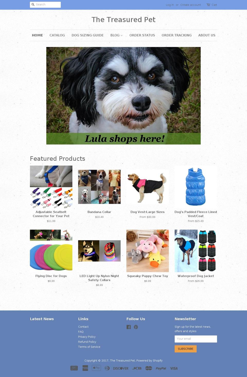 thetreasuredpet.com shopify website screenshot