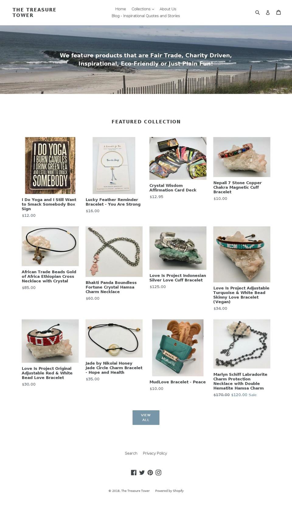 thetreasuretower.com shopify website screenshot
