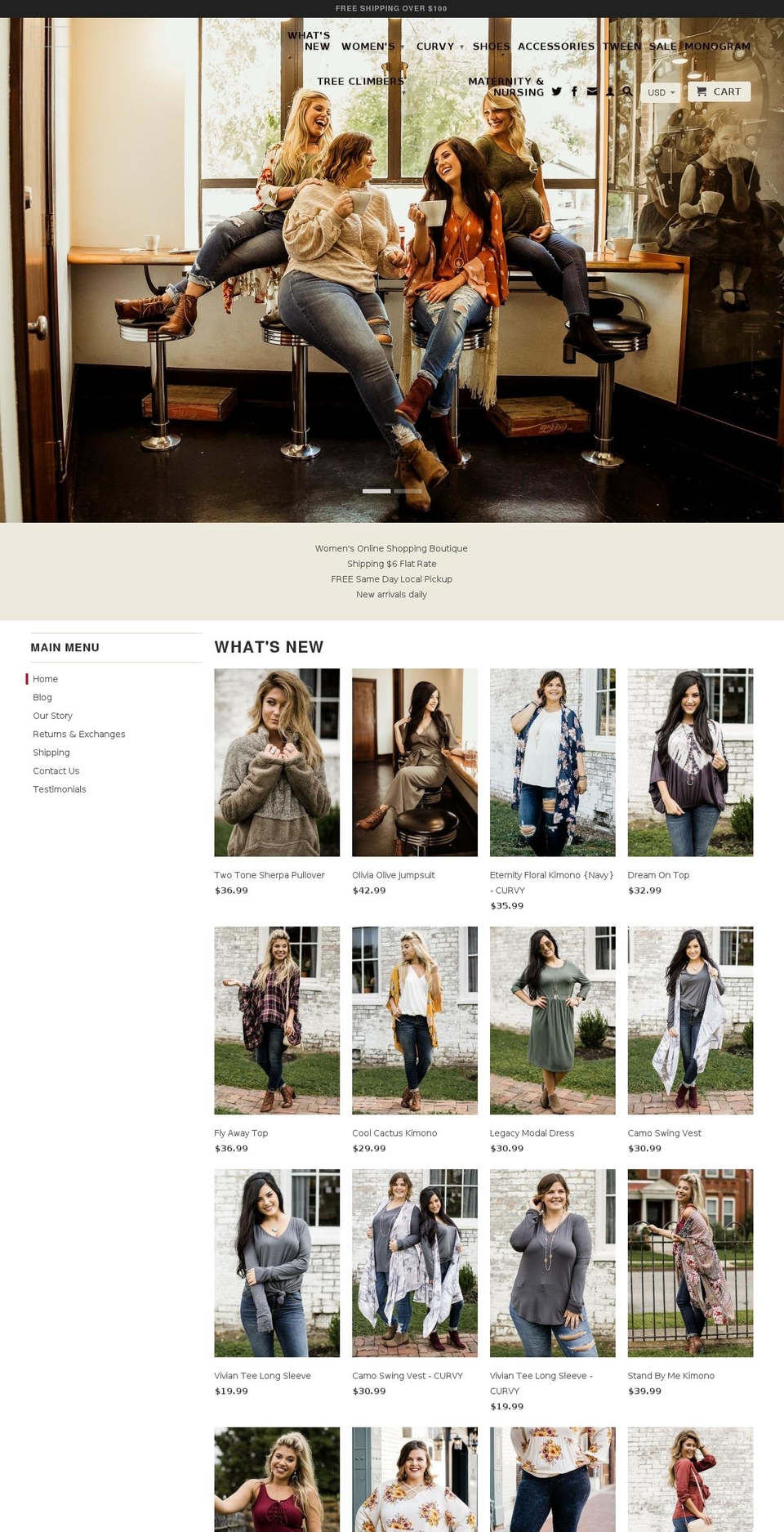 thetreasuretreeboutique.com shopify website screenshot