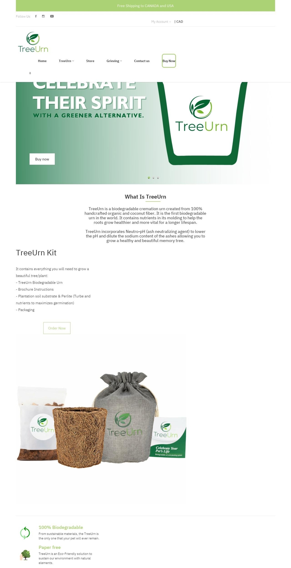 Vesoz-v-- Shopify theme site example thetreeurn.com