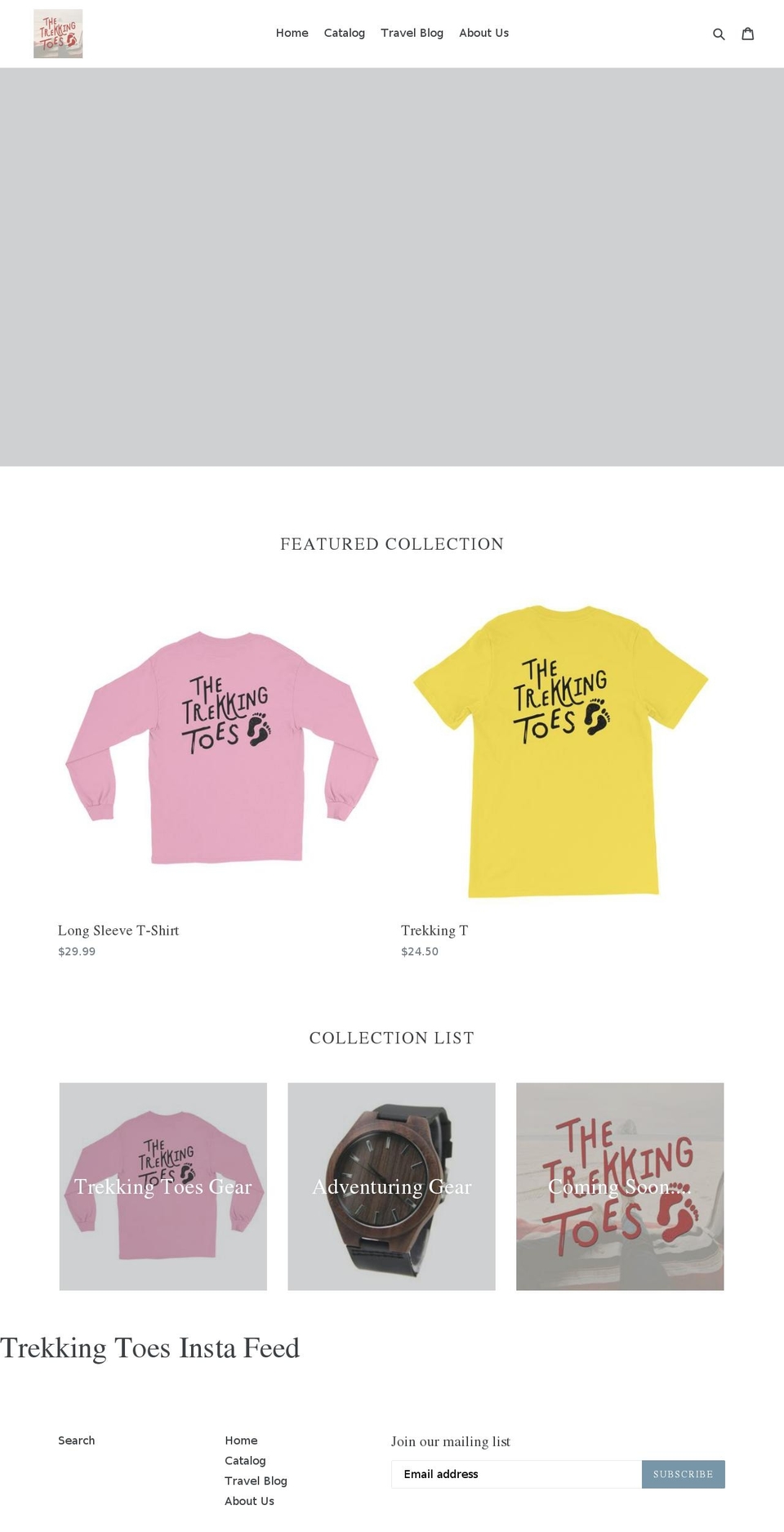 thetrekkingtoes.com — Shopify storefront screenshot