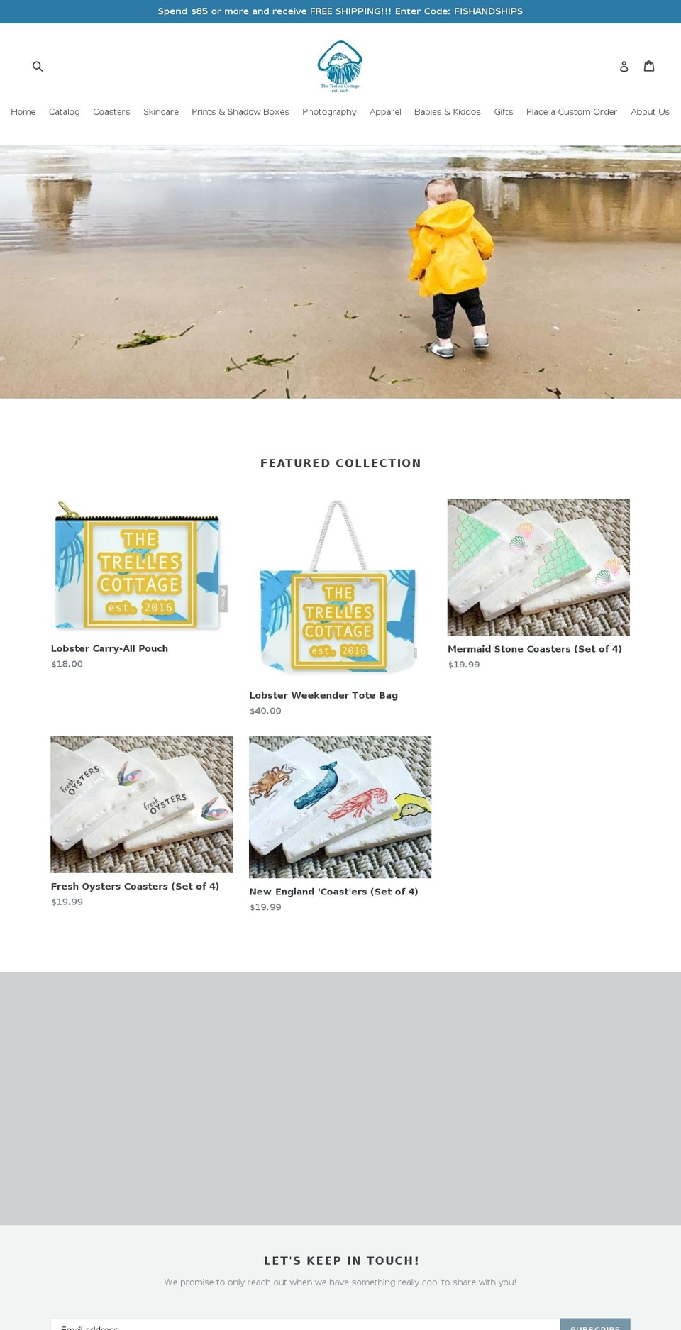 thetrellescottage.com — Shopify storefront screenshot