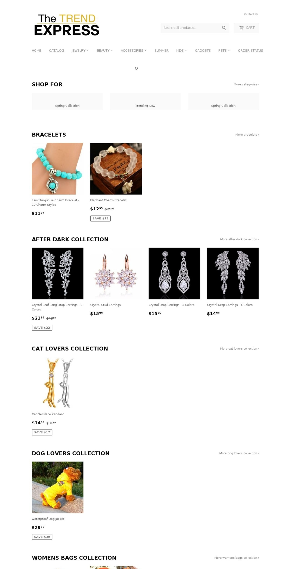 thetrendexpress.com shopify website screenshot